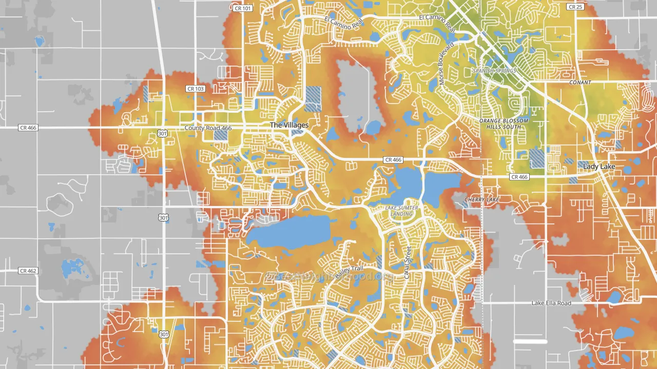 Bike Grade map of 32162, FL