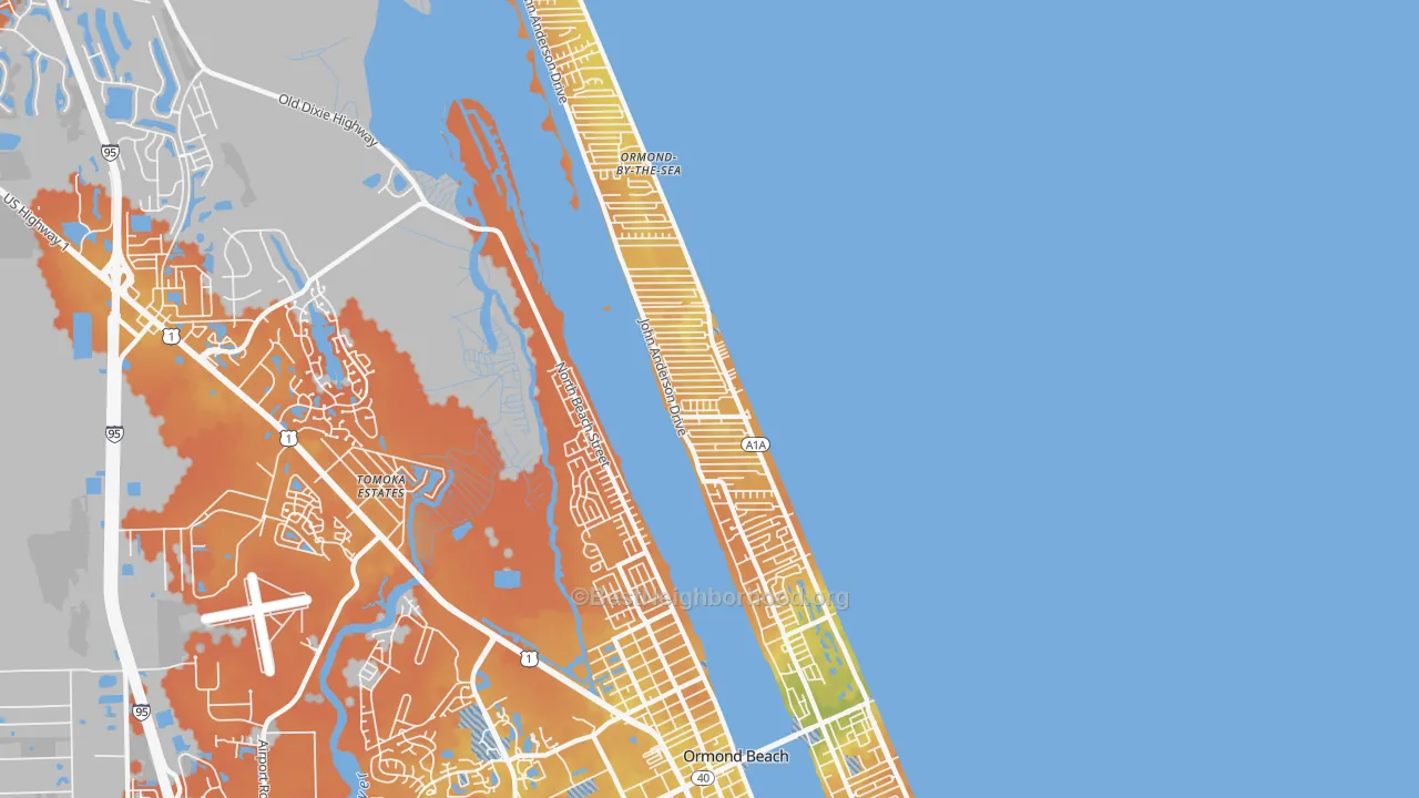 Bike Grade map of 32176, FL