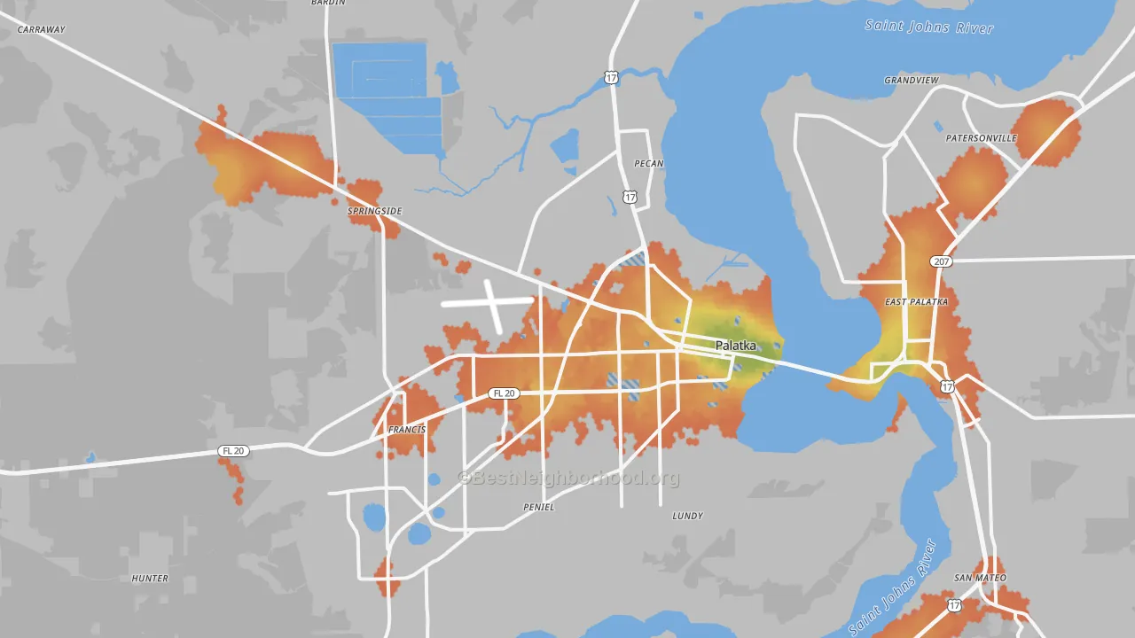 Bike Grade map of 32177, FL