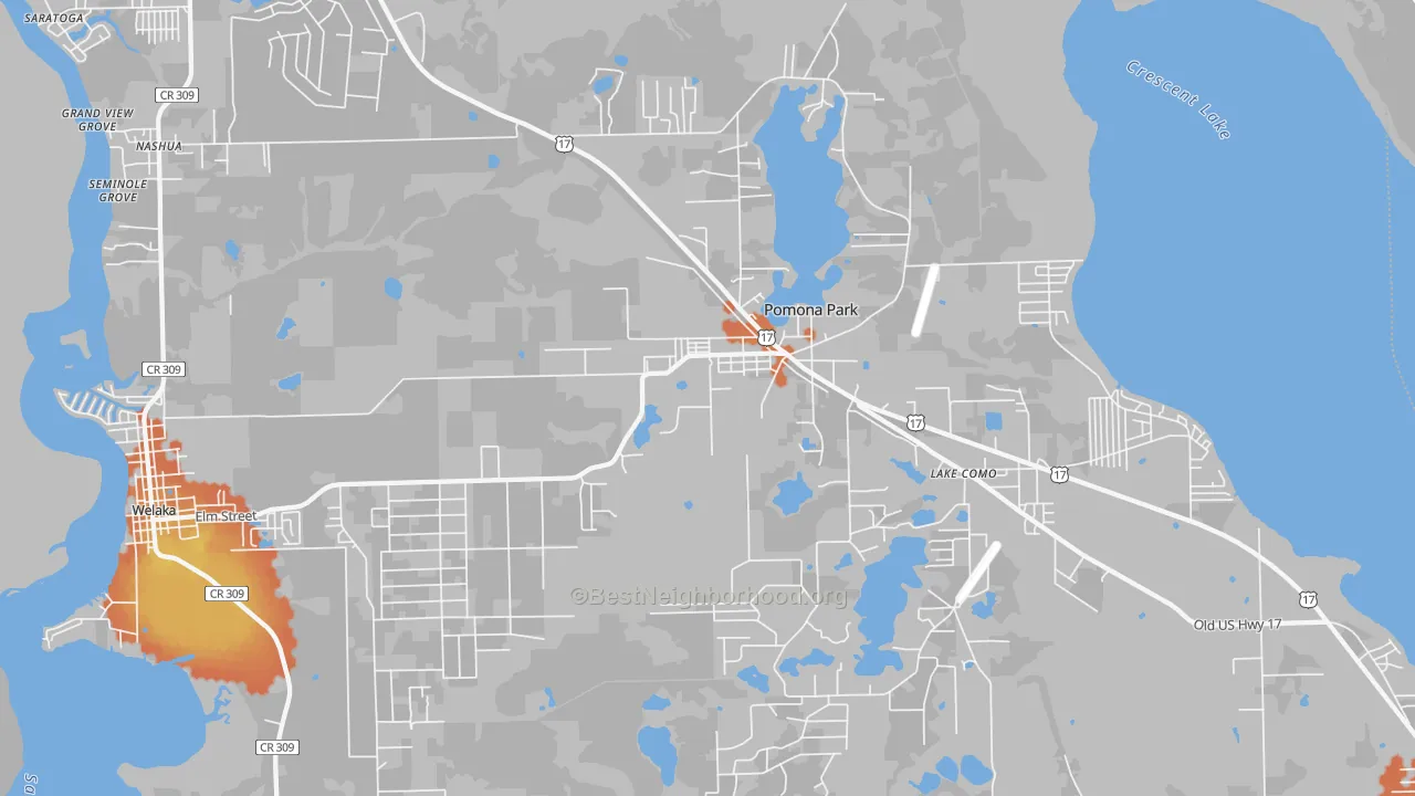 Bike Grade map of 32181, FL