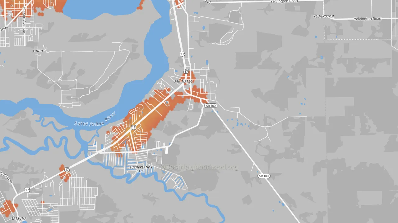 Bike Grade map of 32187, FL