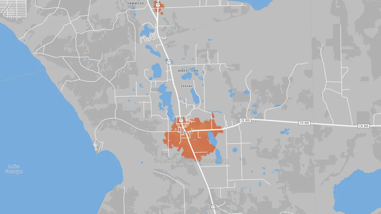 Bike Grade map of 32190, FL