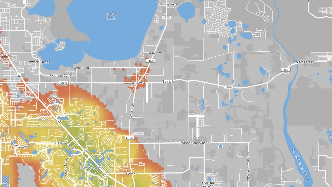 Bike Grade map of 32195, FL