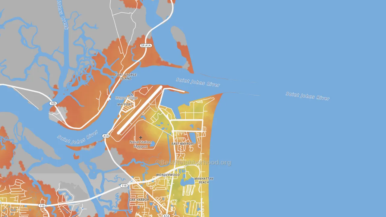 Bike Grade map of 32228, FL
