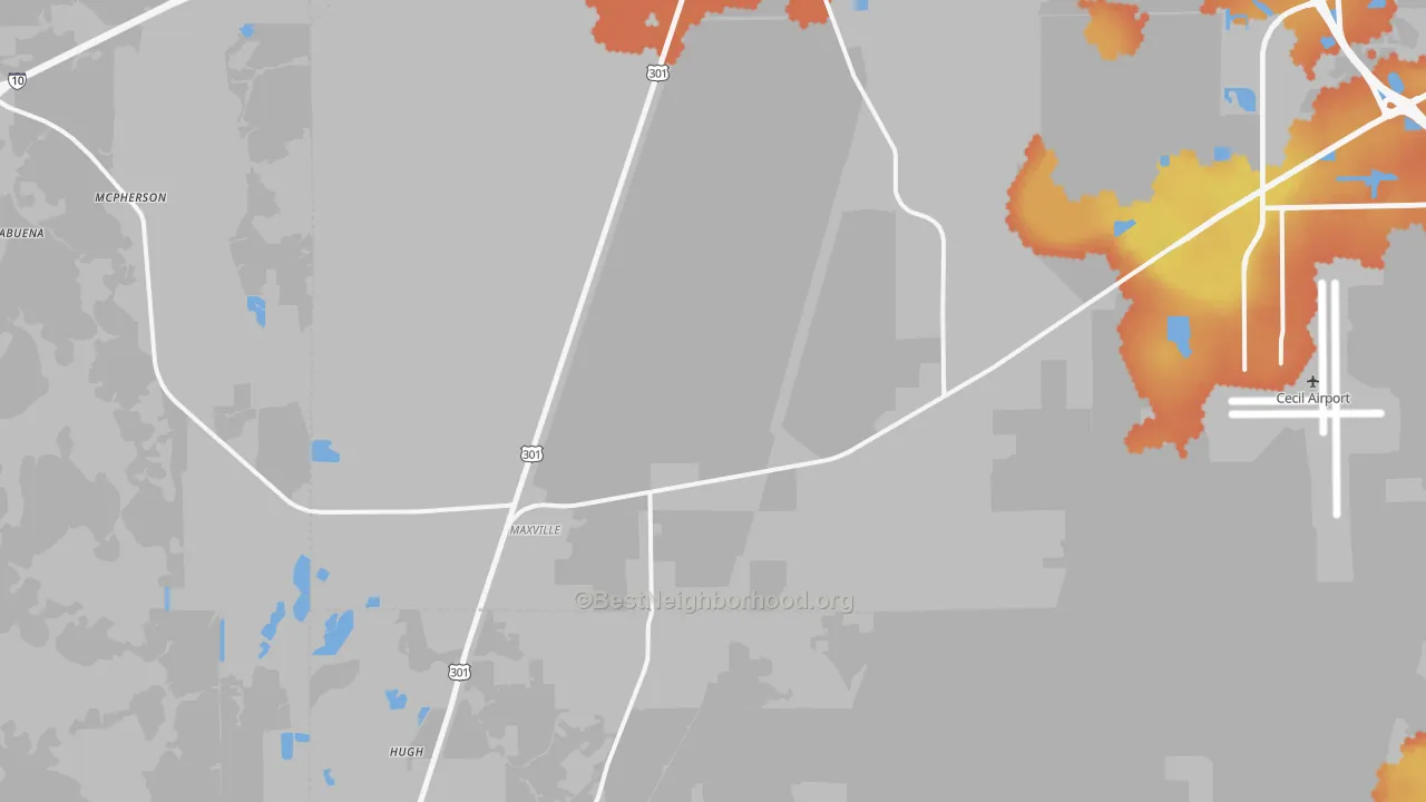 Bike Grade map of 32234, FL