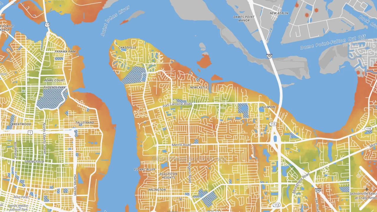 Bike Grade map of 32277, FL