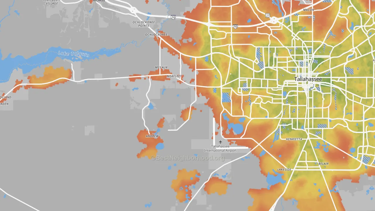 Bike Grade map of 32310, FL