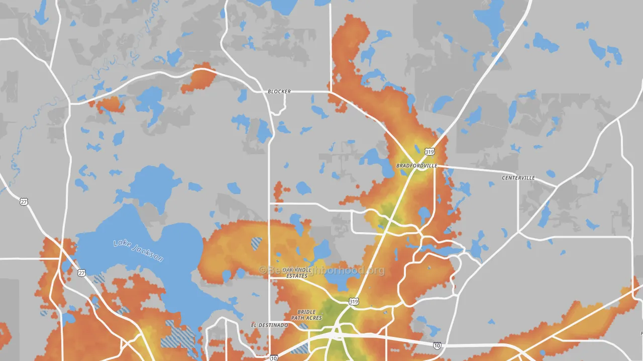 Bike Grade map of 32312, FL
