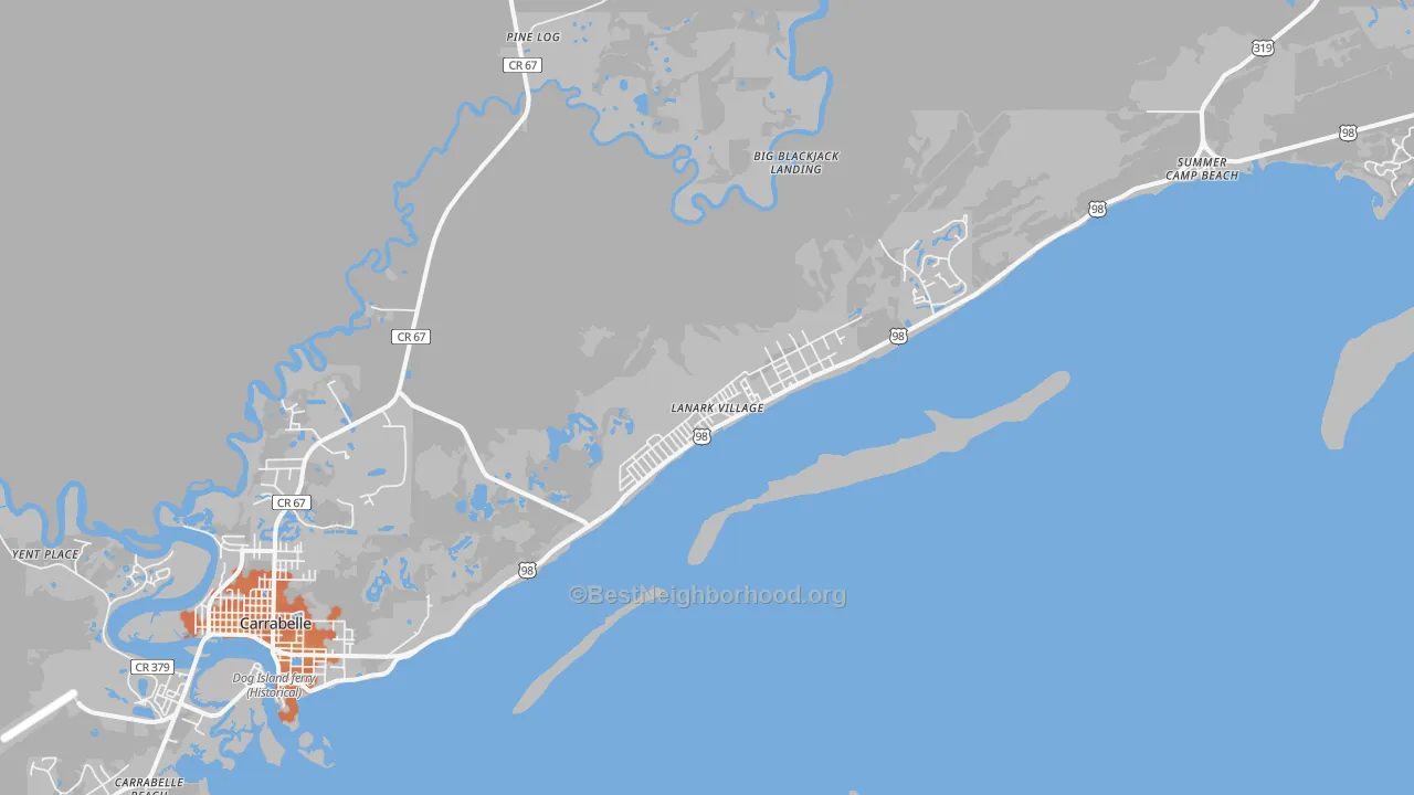Bike Grade map of 32323, FL