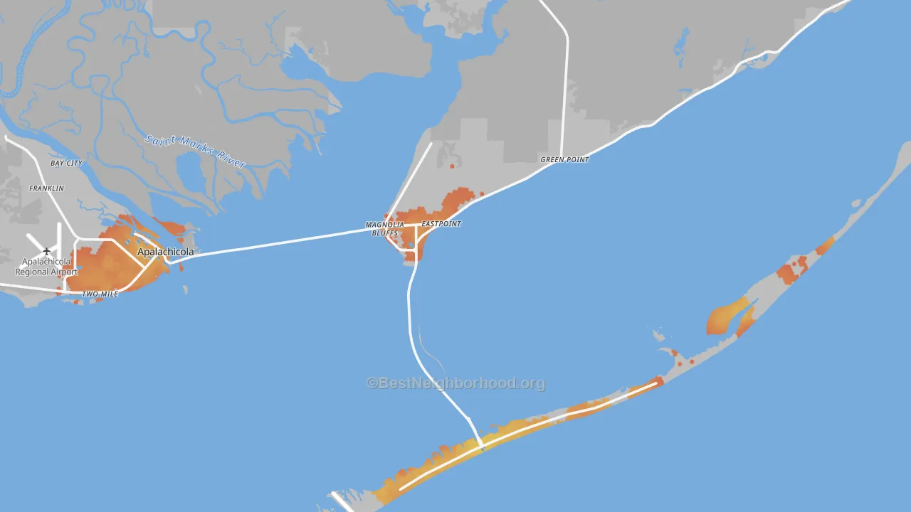 Bike Grade map of 32328, FL