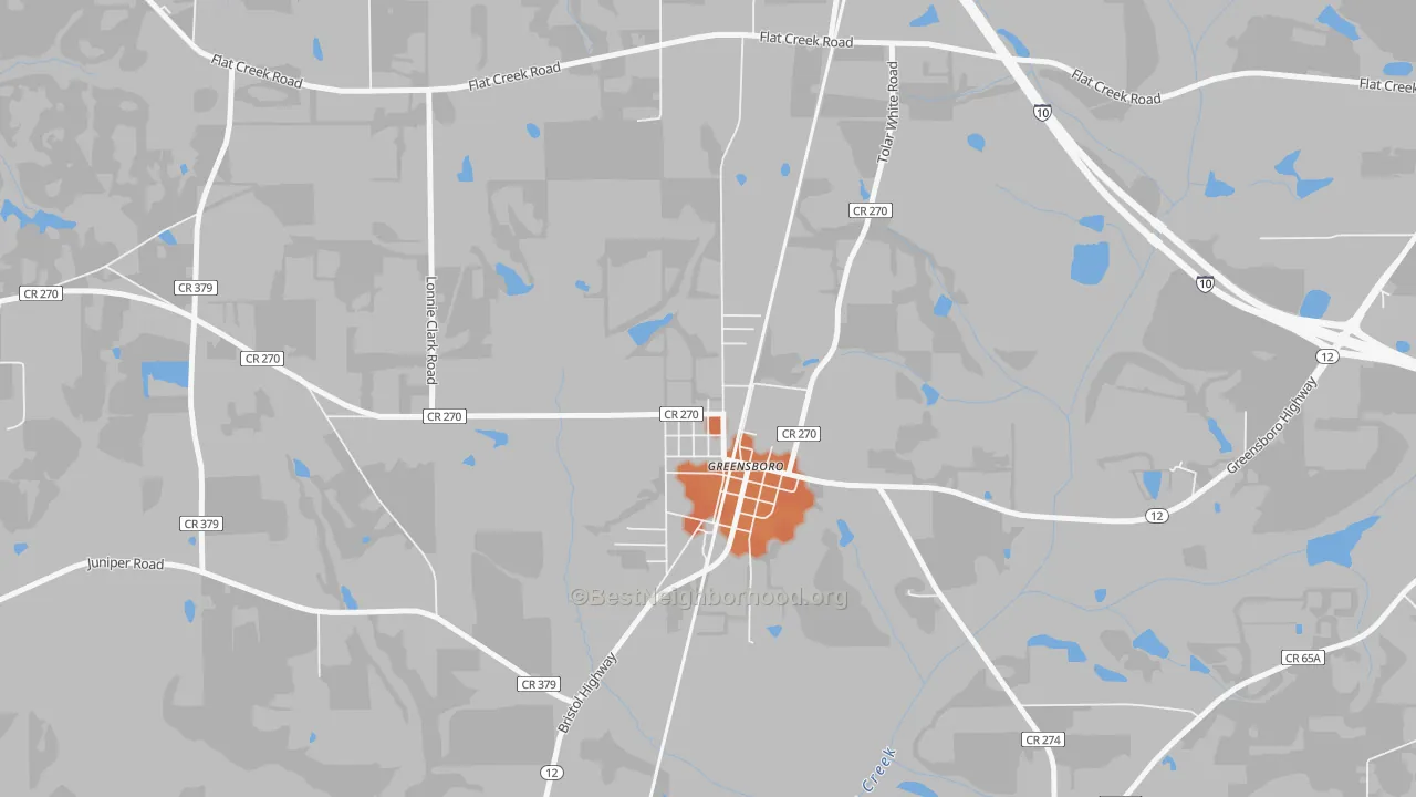 Bike Grade map of 32330, FL