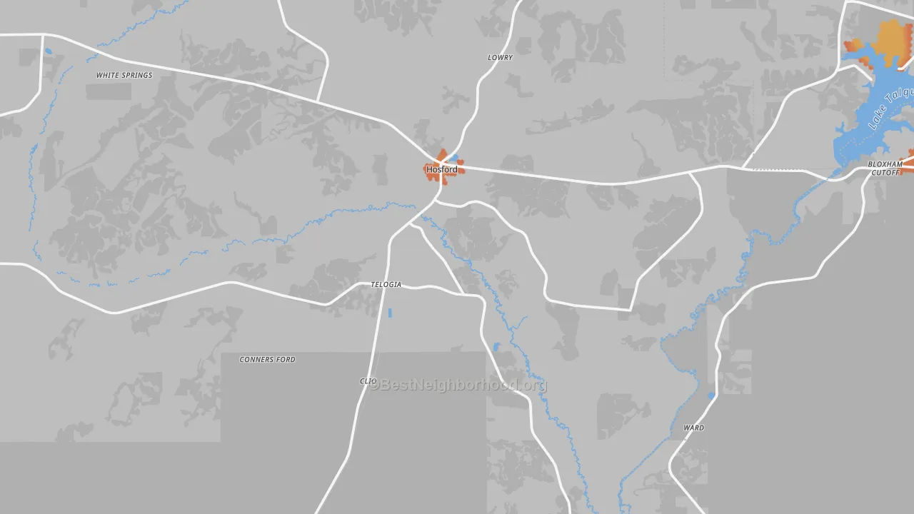 Bike Grade map of 32334, FL