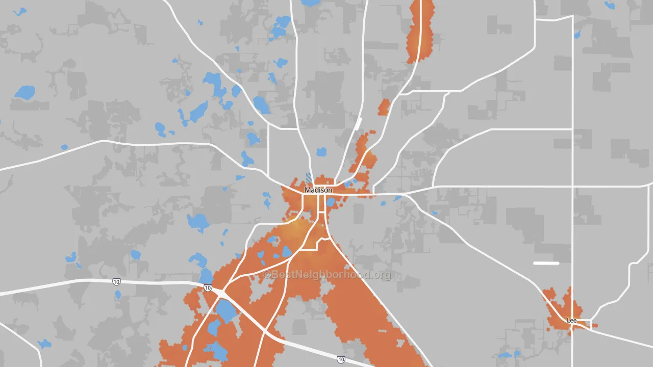 Bike Grade map of 32340, FL