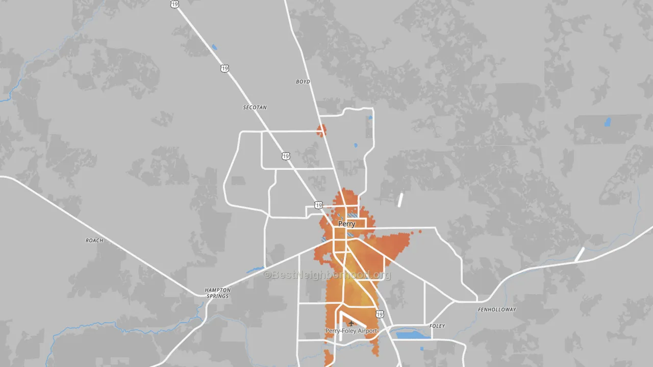 Bike Grade map of 32347, FL