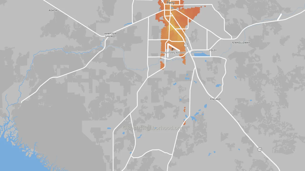 Bike Grade map of 32348, FL