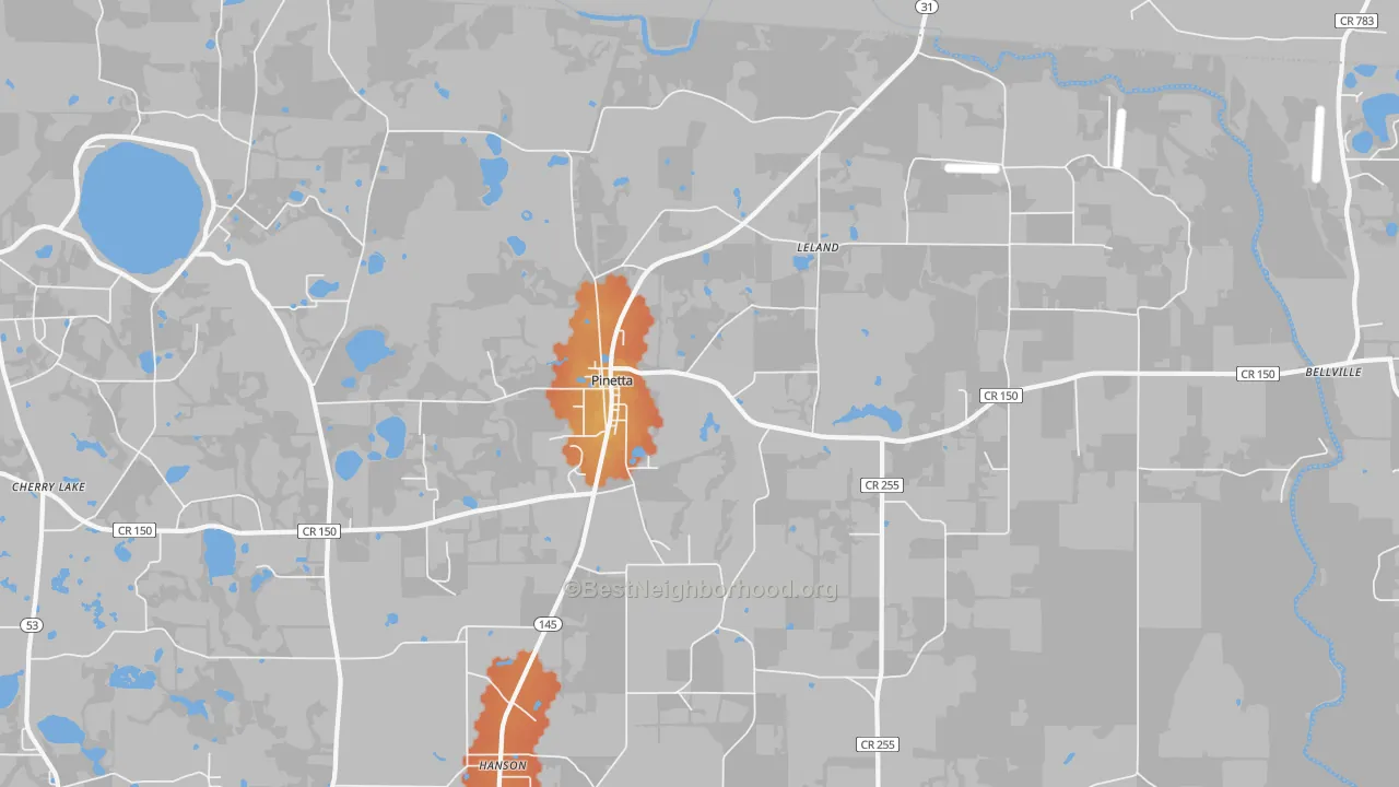 Bike Grade map of 32350, FL
