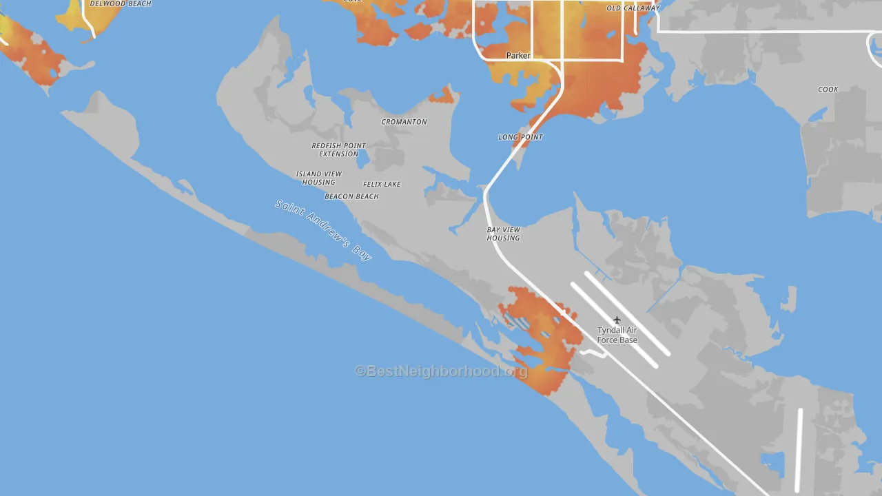 Bike Grade map of 32403, FL