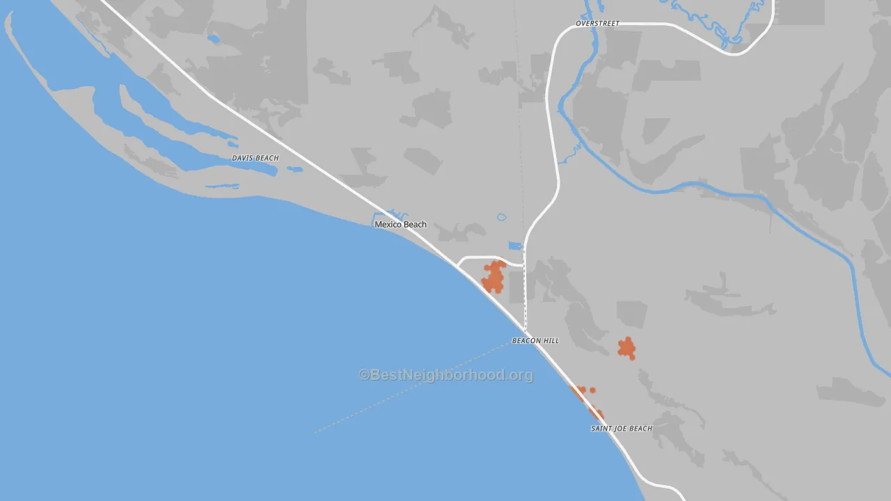Bike Grade map of 32410, FL