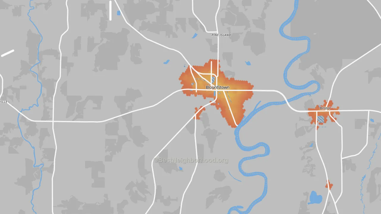 Bike Grade map of 32424, FL