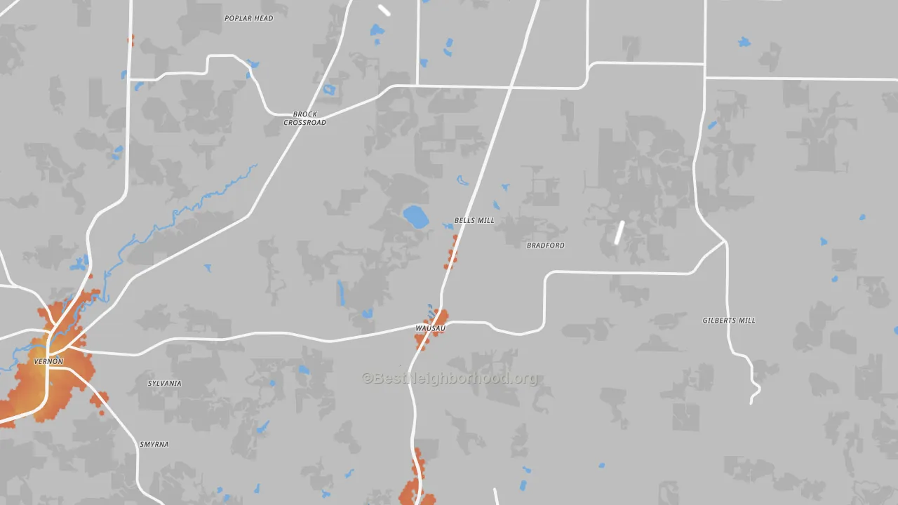 Bike Grade map of 32428, FL