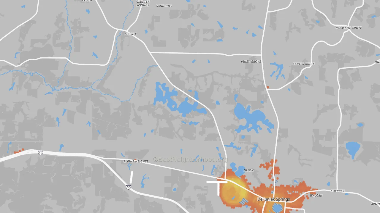 Bike Grade map of 32433, FL