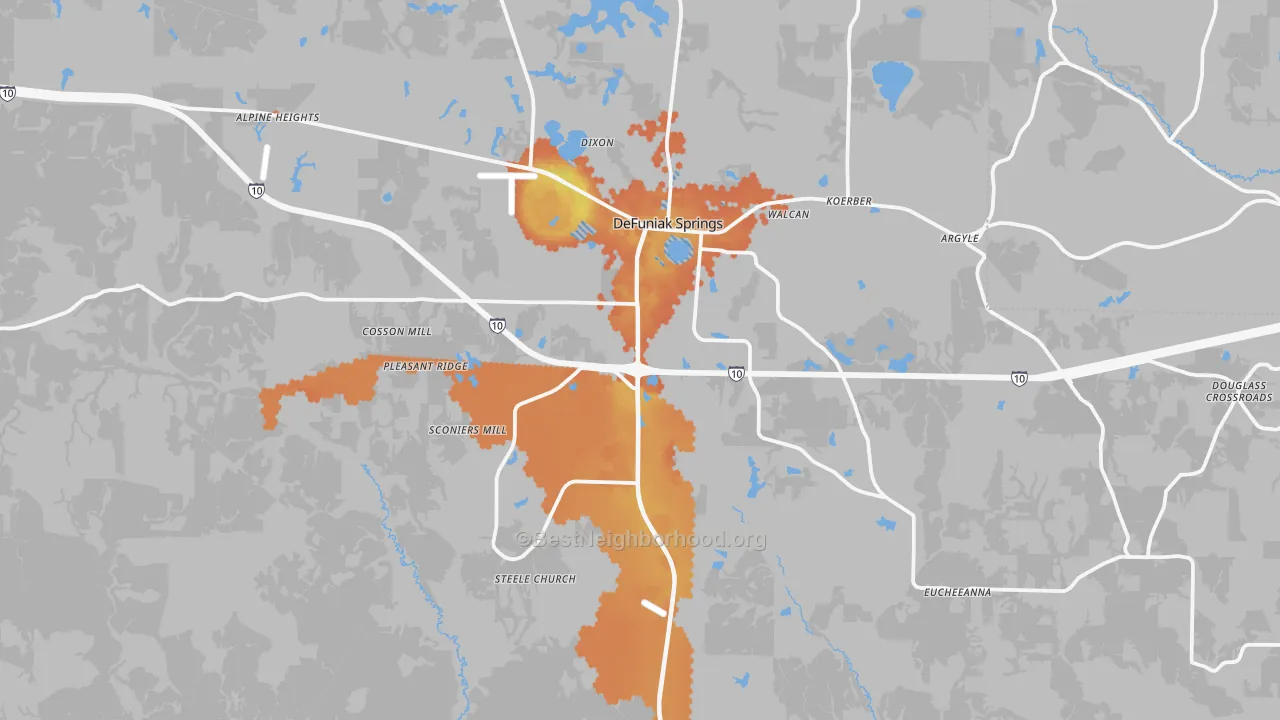 Bike Grade map of 32435, FL