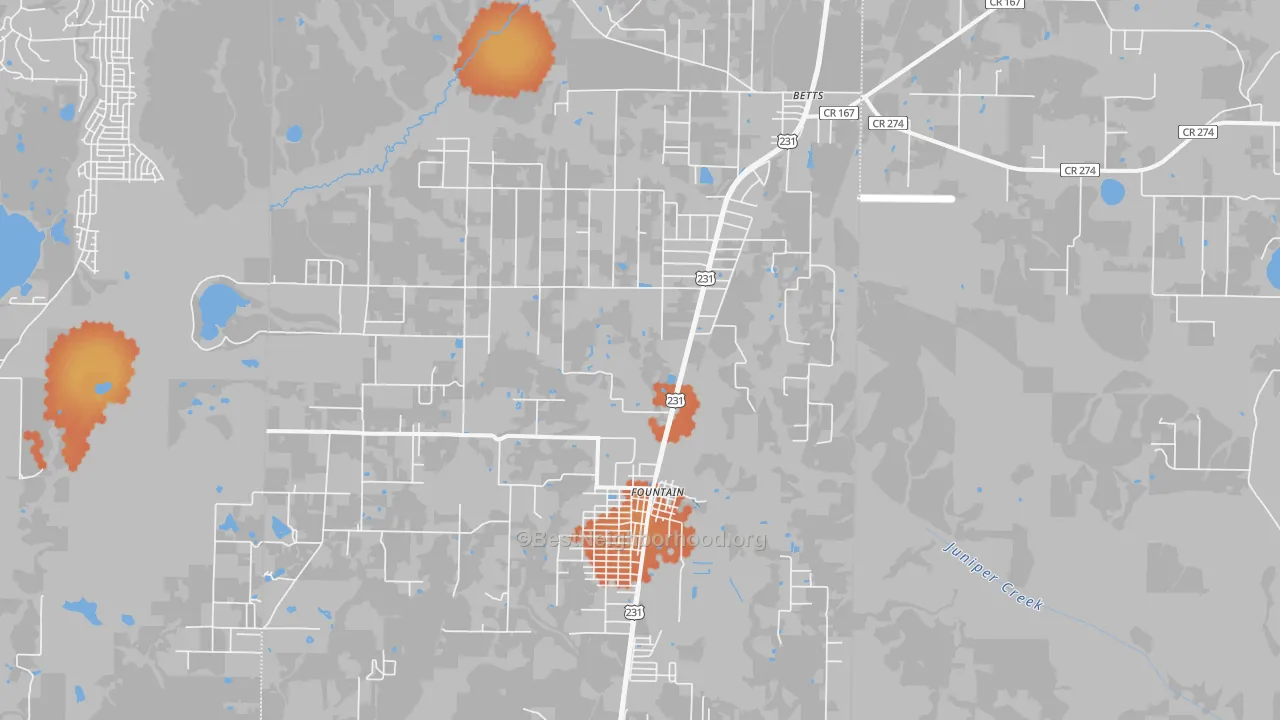 Bike Grade map of 32438, FL