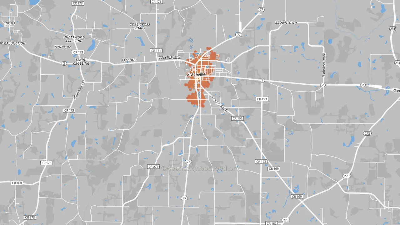 Bike Grade map of 32440, FL