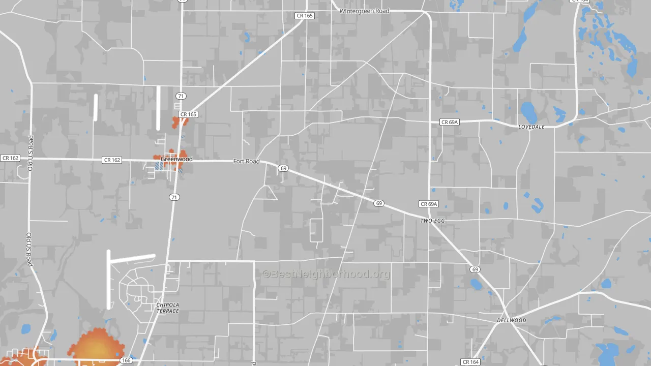 Bike Grade map of 32443, FL