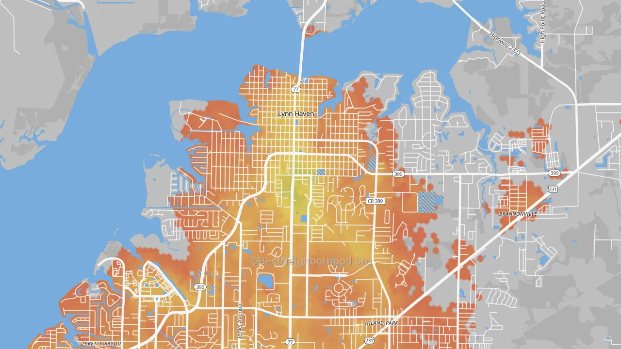 Bike Grade map of 32444, FL