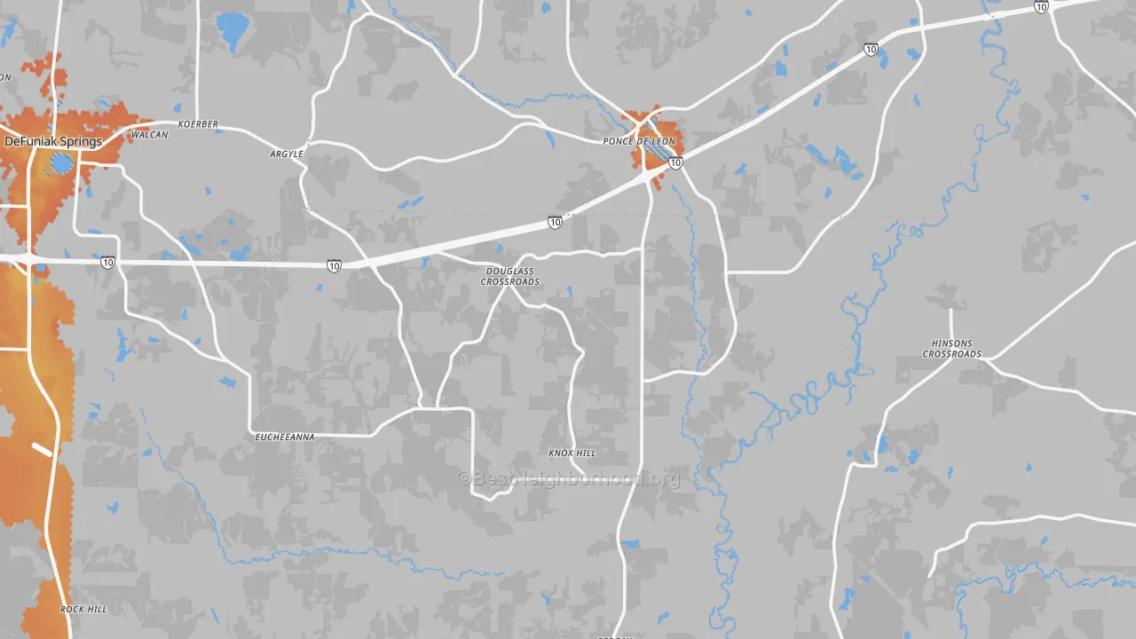 Bike Grade map of 32455, FL