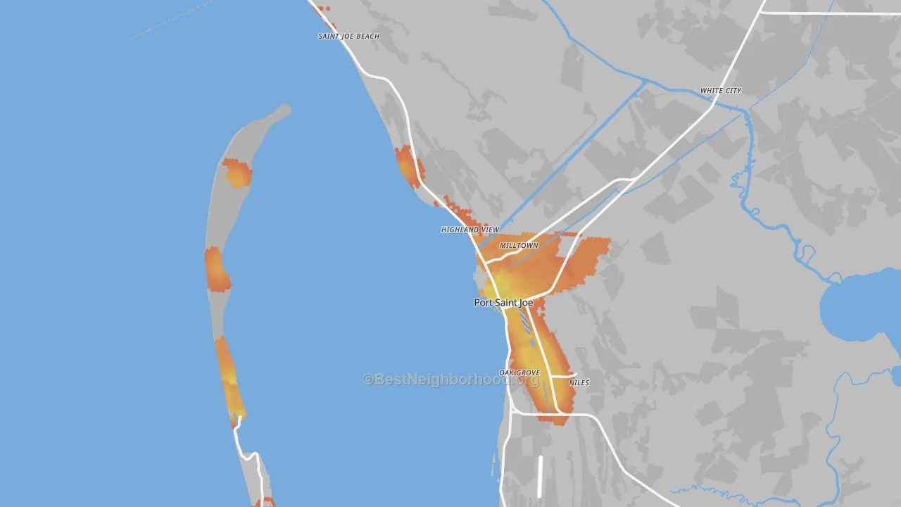 Bike Grade map of 32456, FL