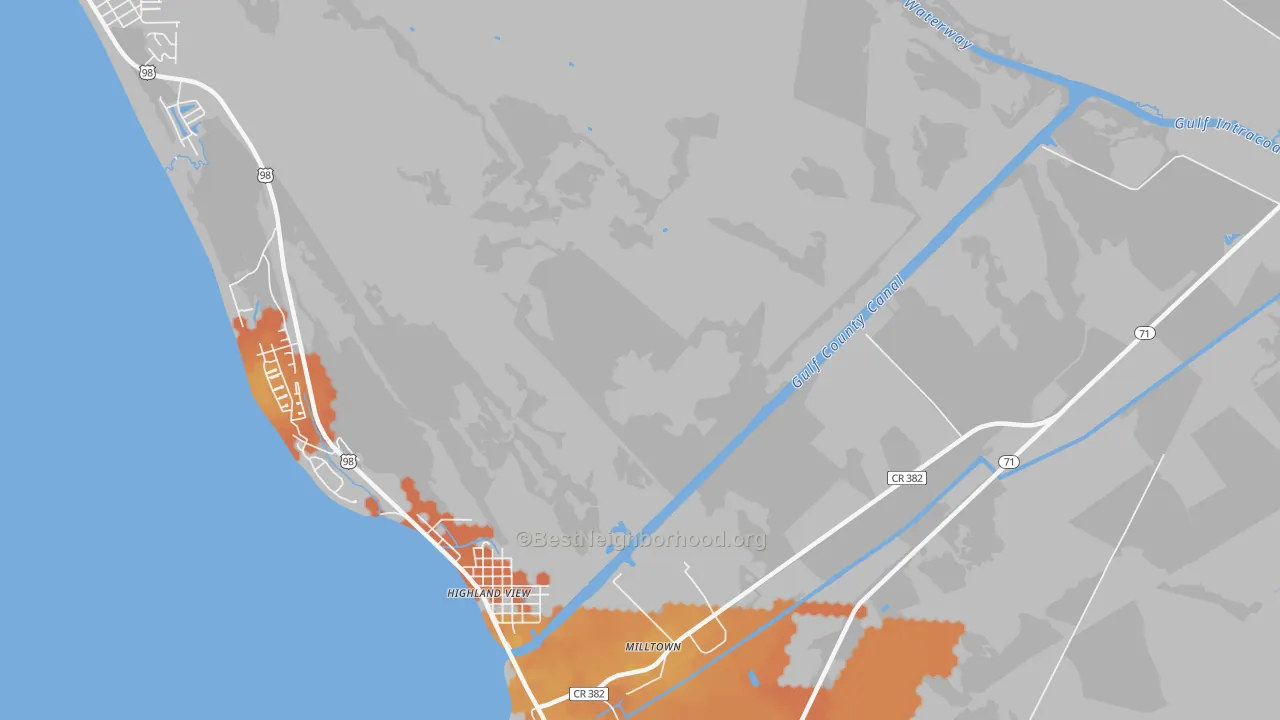 Bike Grade map of 32457, FL