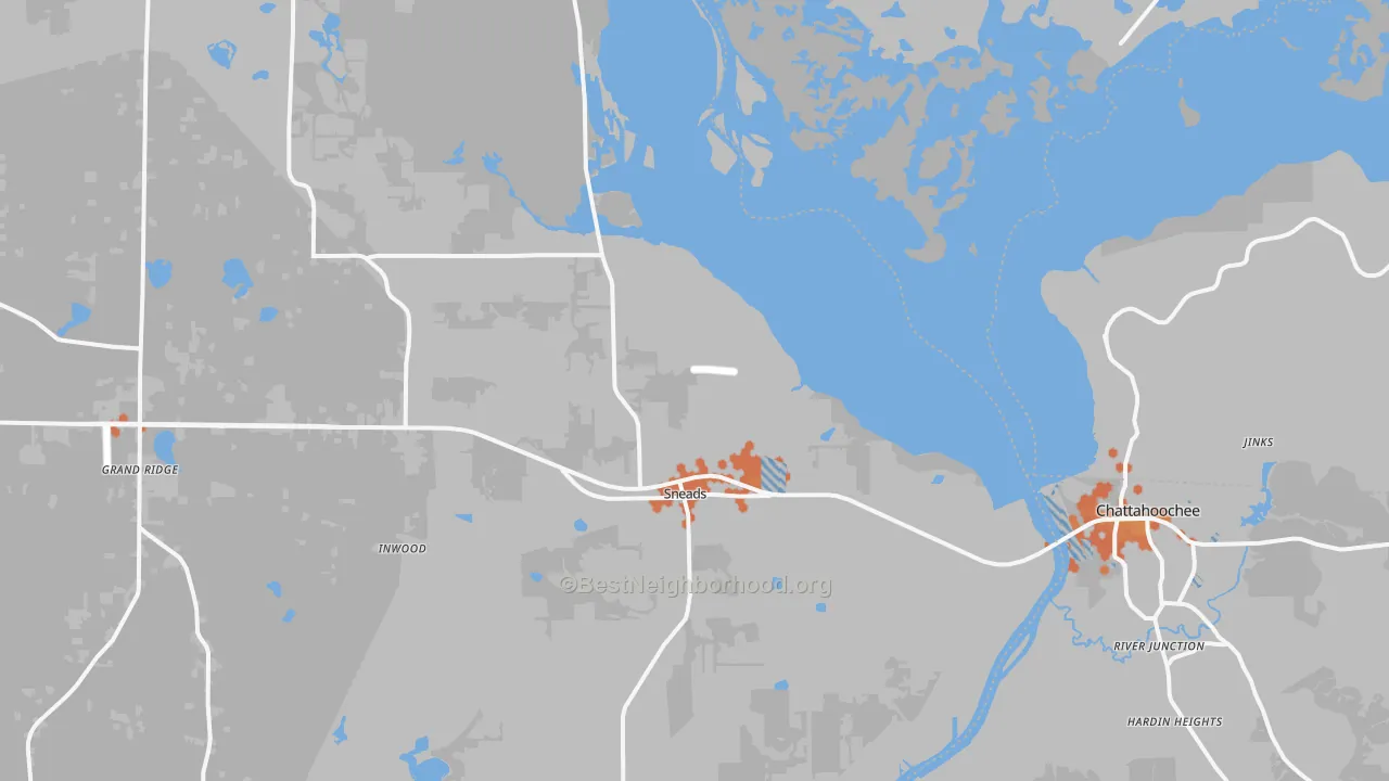 Bike Grade map of 32460, FL