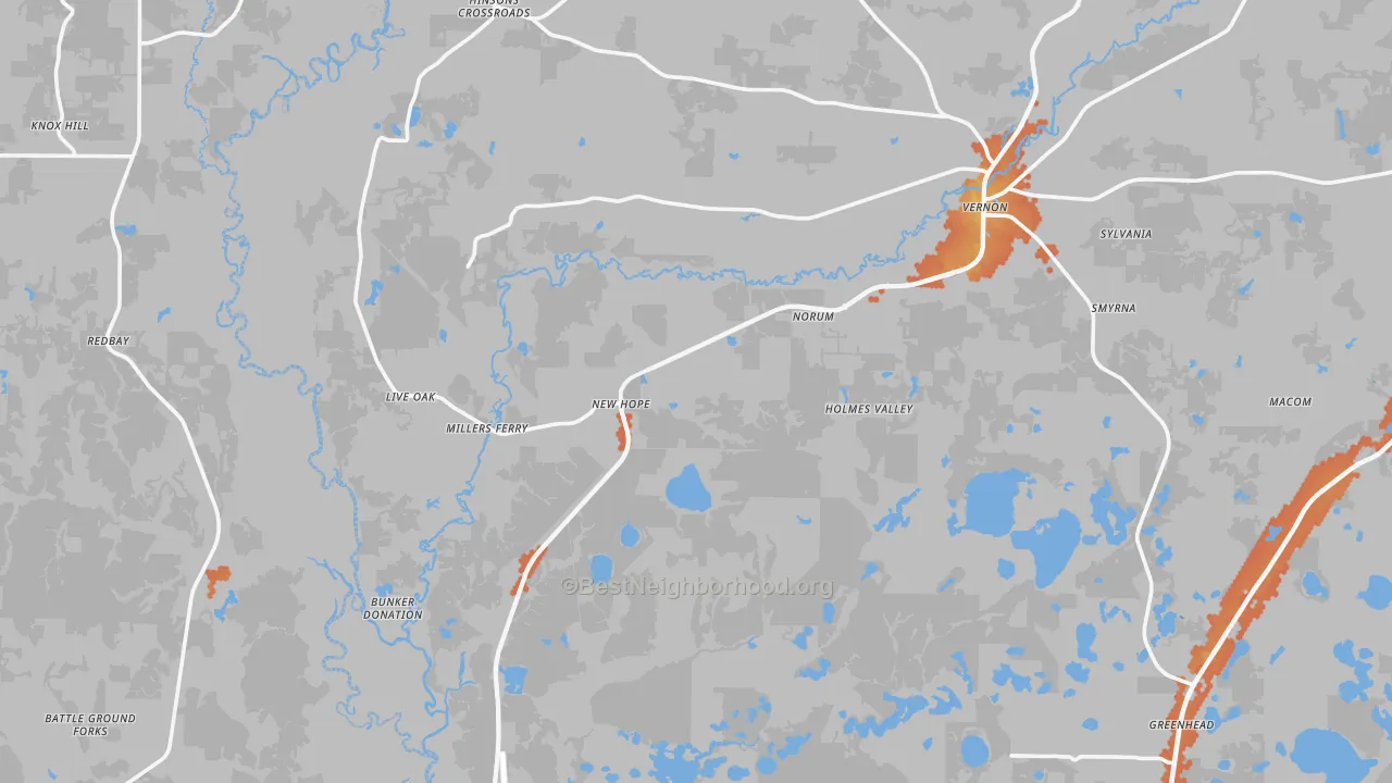 Bike Grade map of 32462, FL