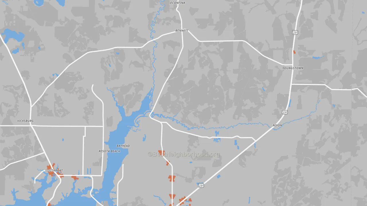 Bike Grade map of 32466, FL
