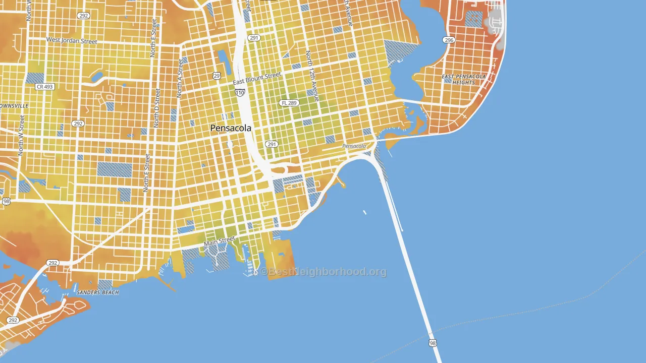 Bike Grade map of 32520, FL