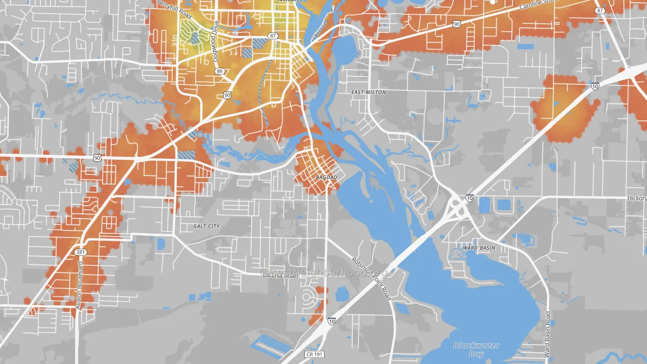 Bike Grade map of 32530, FL