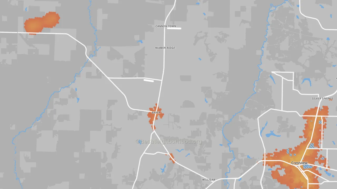 Bike Grade map of 32531, FL