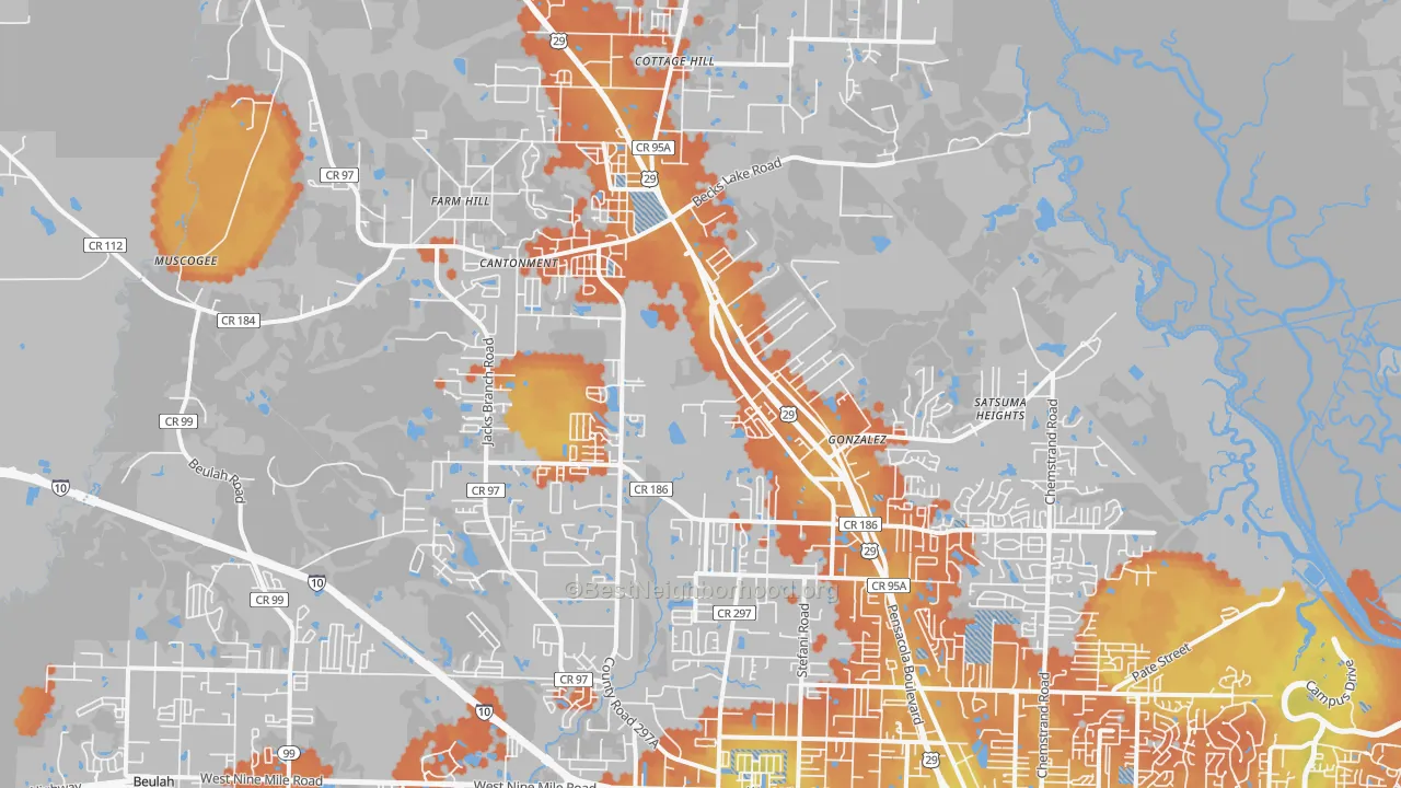 Bike Grade map of 32533, FL