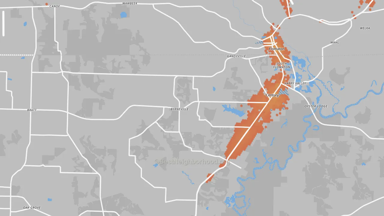 Bike Grade map of 32535, FL