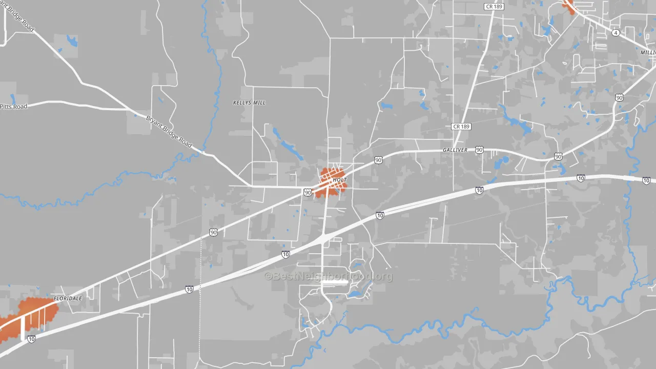 Bike Grade map of 32564, FL