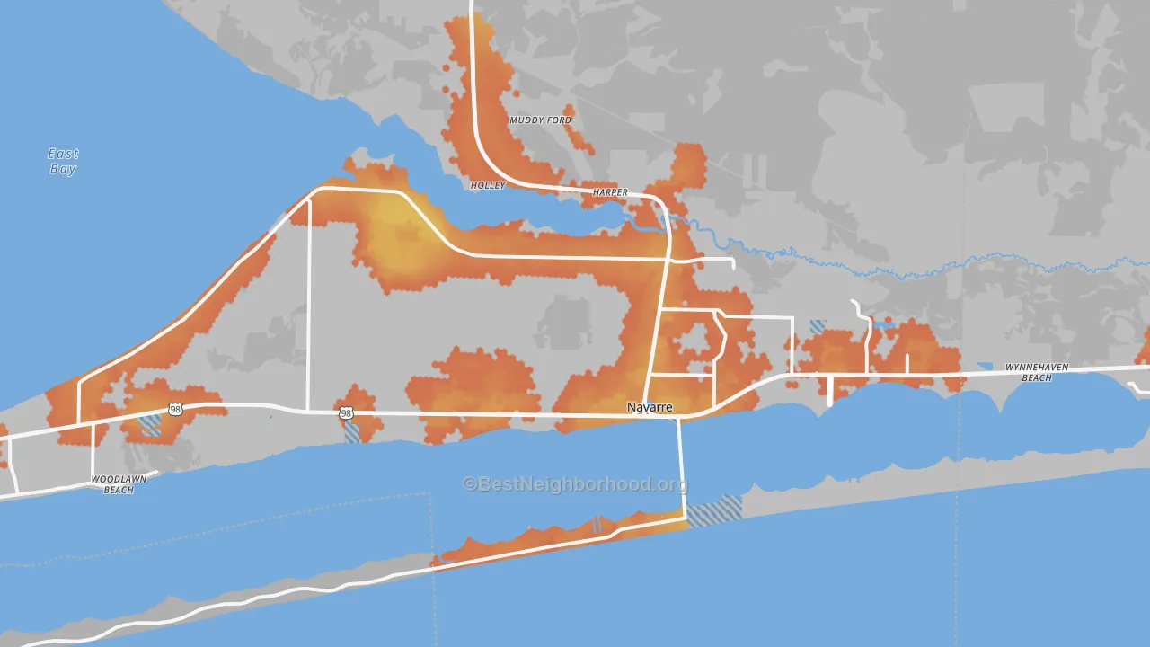 Bike Grade map of 32566, FL