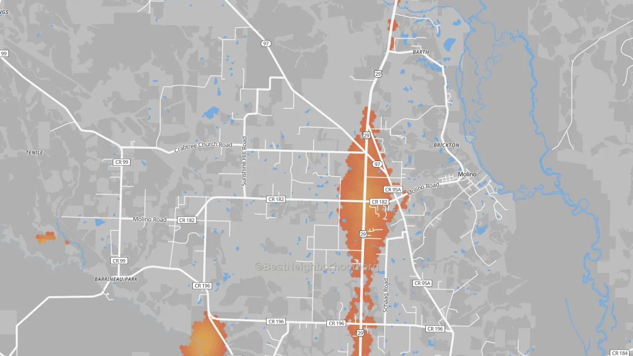 Bike Grade map of 32577, FL