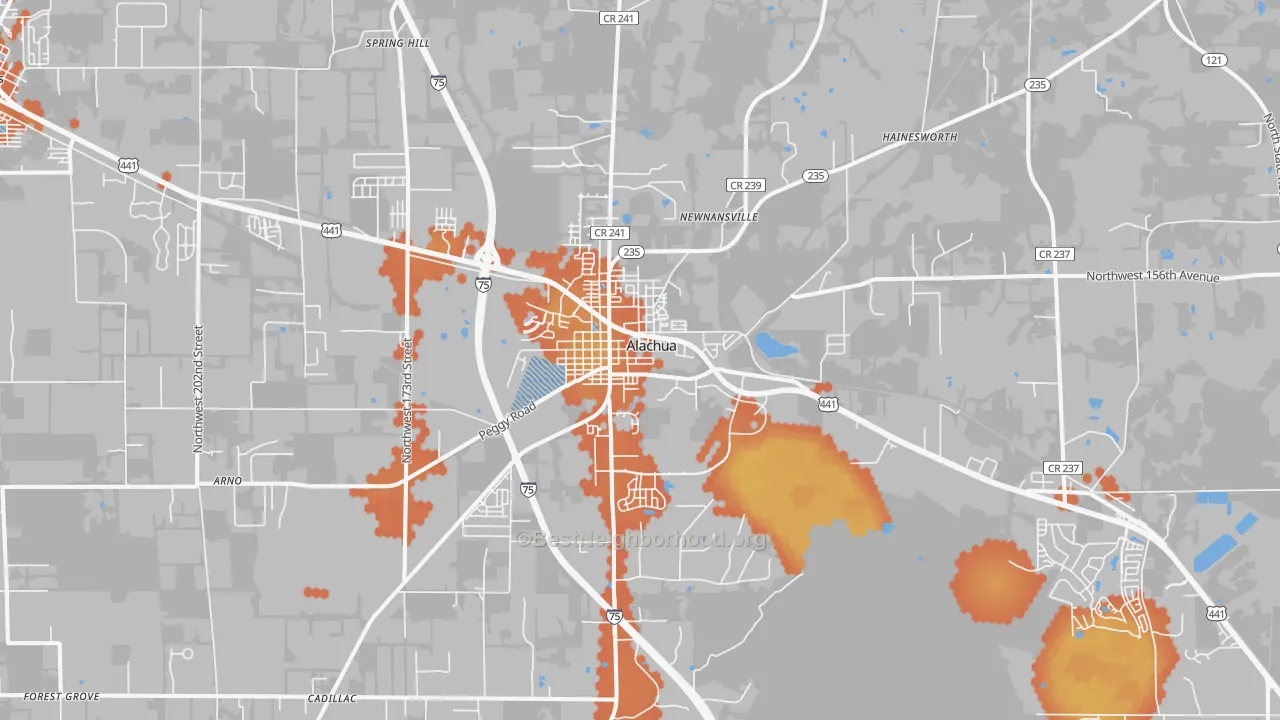 Bike Grade map of 32615, FL