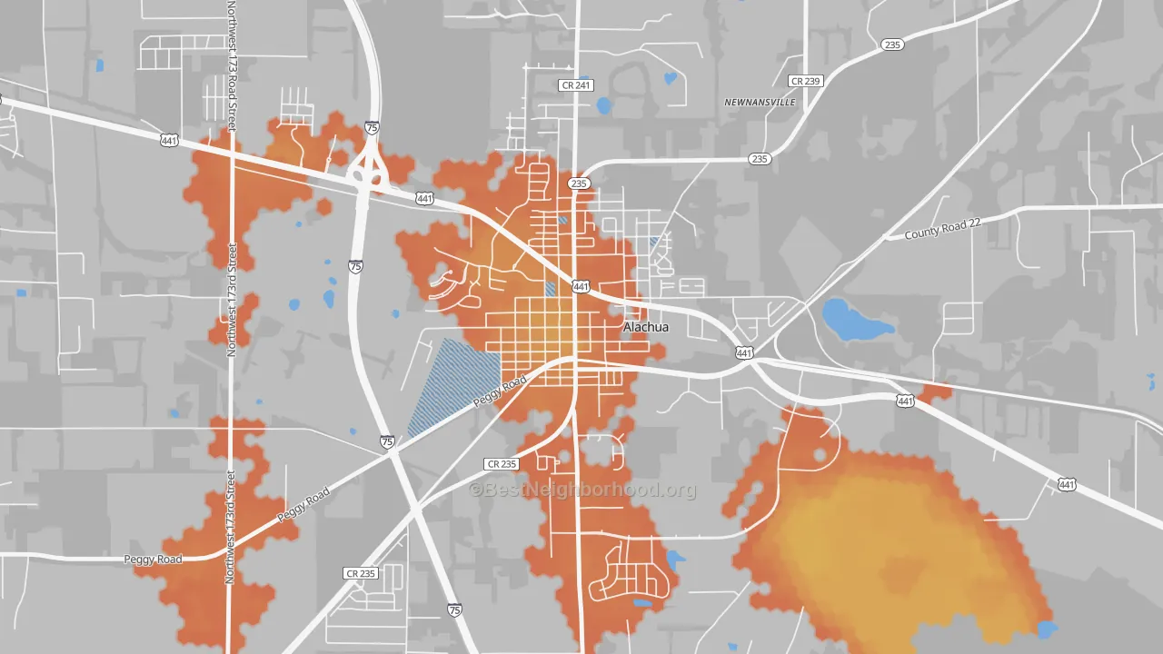 Bike Grade map of 32616, FL