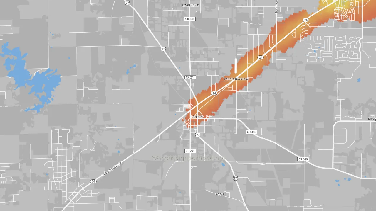 Bike Grade map of 32618, FL