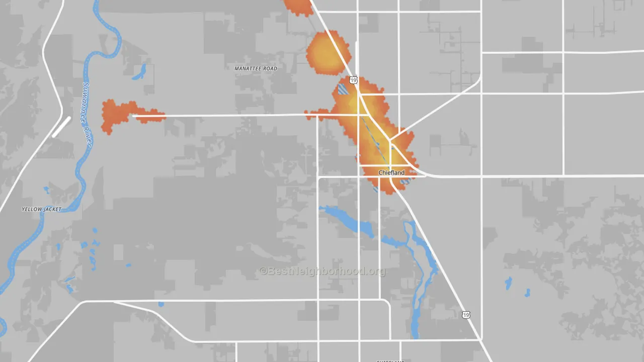 Bike Grade map of 32626, FL