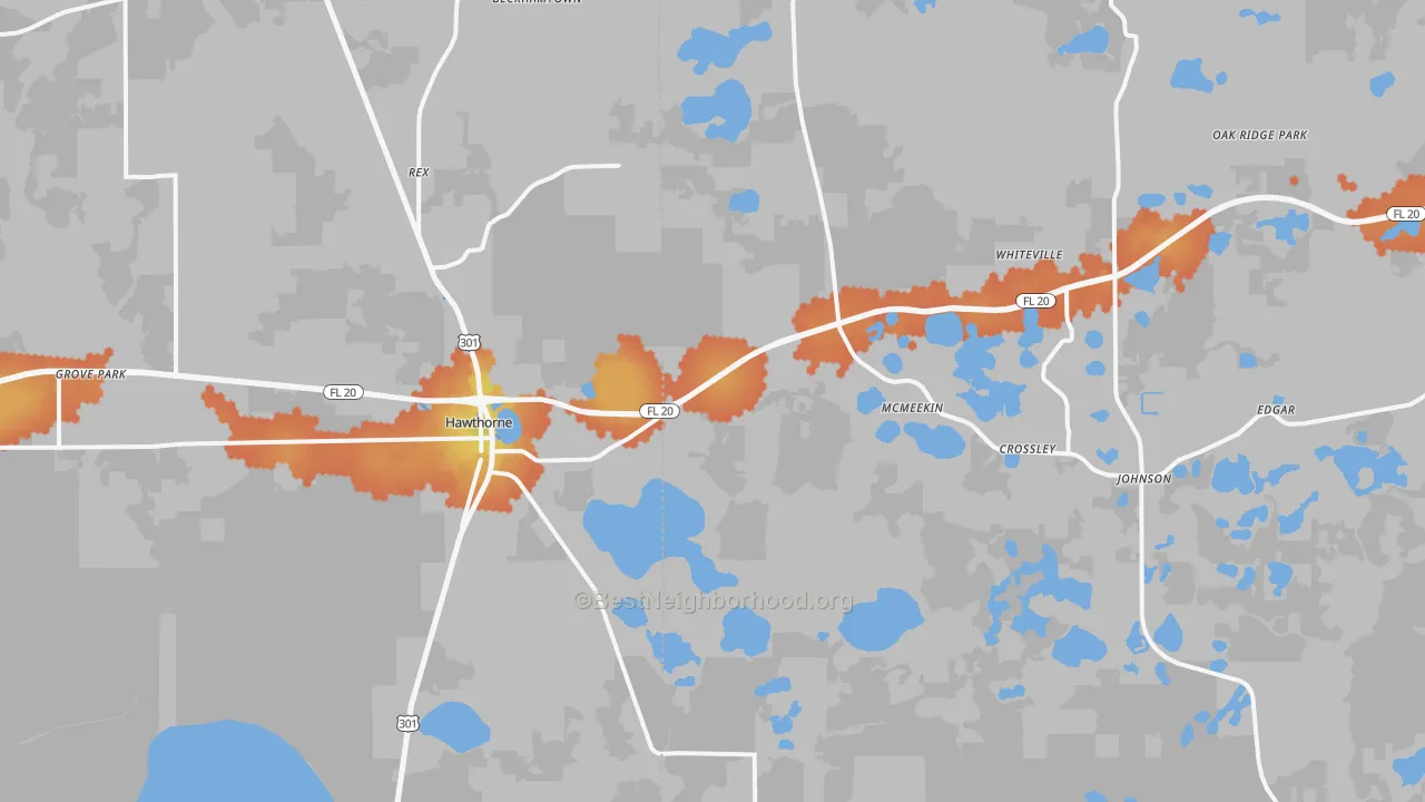 Bike Grade map of 32640, FL
