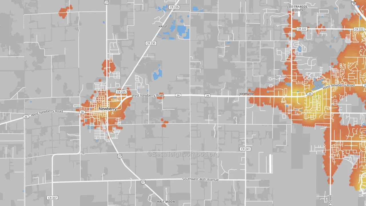 Bike Grade map of 32669, FL